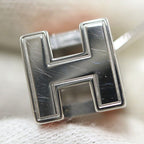 Hermes Cage Ash Necklace Cube Silver Orange — view 4