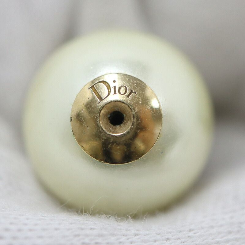 Dior Earrings Costume Pearl Gold Plated — view 6