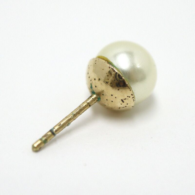 Dior Earrings Costume Pearl Gold Plated — view 5