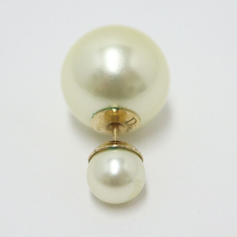 Dior Earrings Costume Pearl Gold Plated — view 4
