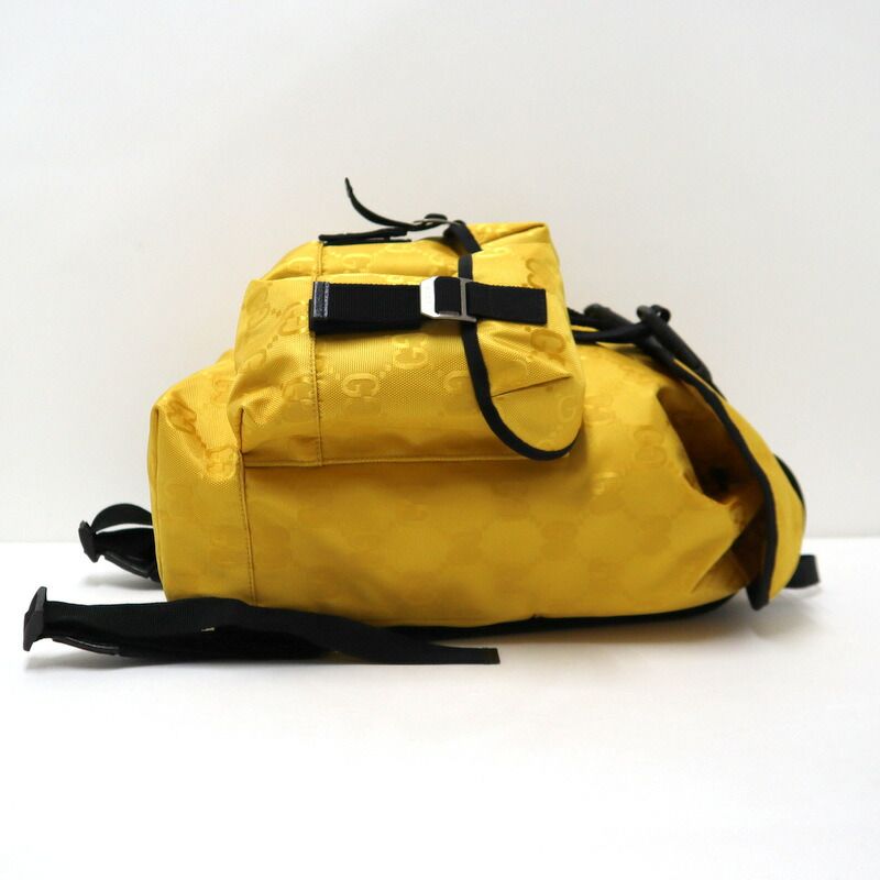 Gucci Off the Grid Backpack Yellow Black Nylon Leather — view 5