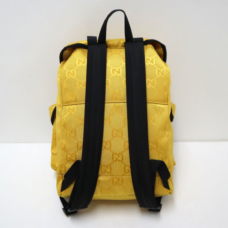 Gucci Off the Grid Backpack Yellow Black Nylon Leather — view 2