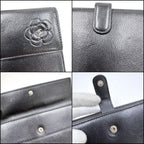 Chanel Butterfly Camellia Wallet Leather Black Silver — view 4