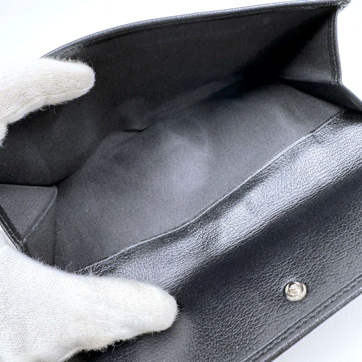 Chanel Butterfly Camellia Wallet Leather Black Silver — view 5