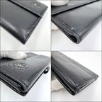 Chanel Butterfly Camellia Wallet Leather Black Silver — view 3