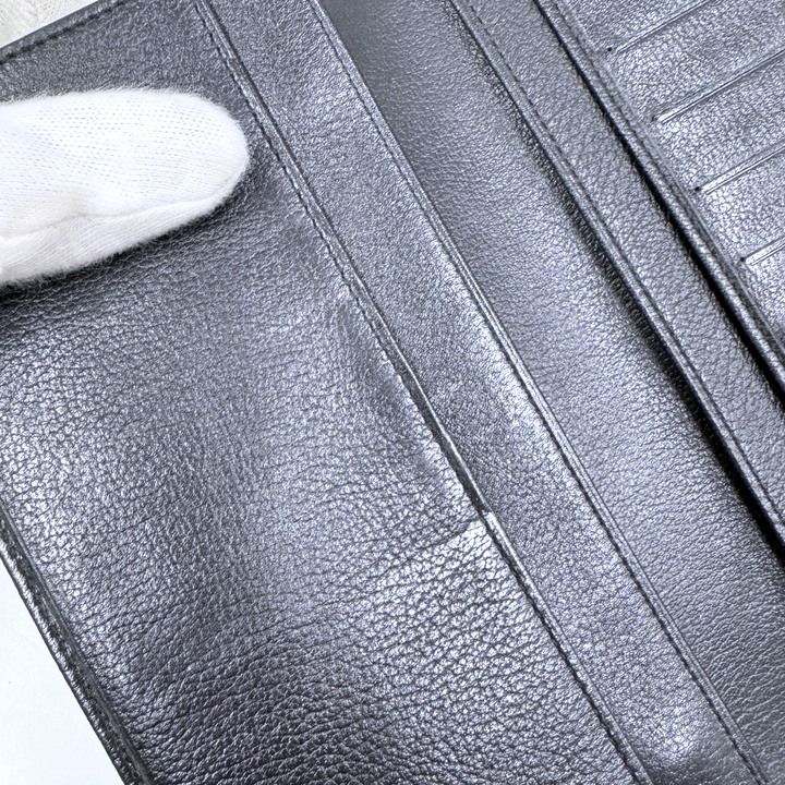 Chanel Butterfly Camellia Wallet Leather Black Silver — view 7