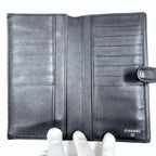 Chanel Butterfly Camellia Wallet Leather Black Silver — view 6