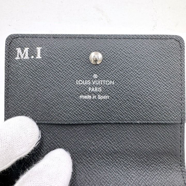 Louis Vuitton Envelope Business Card Holder NM Taiga Noir Black — view 5