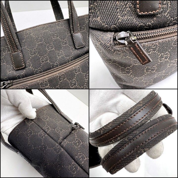 Gucci Mini Tote GG Canvas Leather Brown — view 6