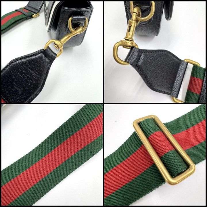 Gucci Adidas Shoulder Bag Black White Leather X — view 4