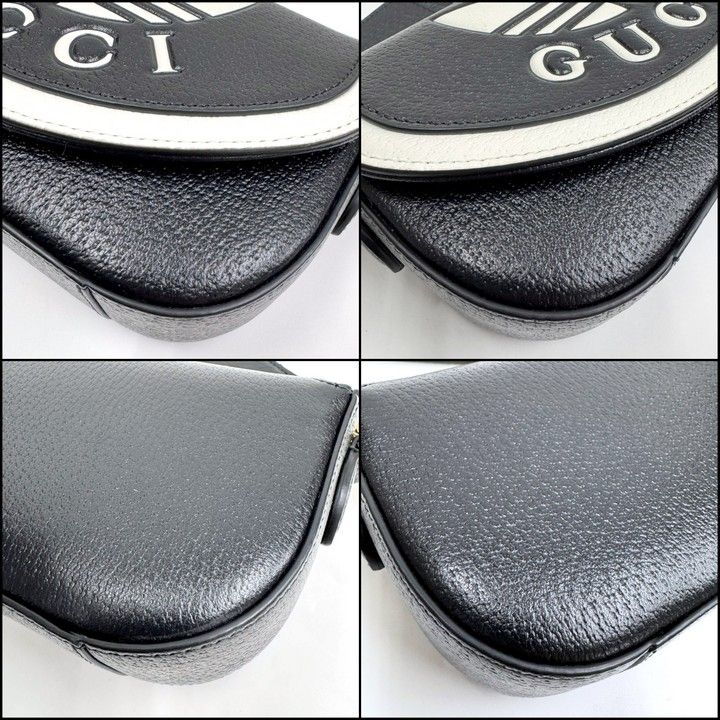 Gucci Adidas Shoulder Bag Black White Leather X — view 3