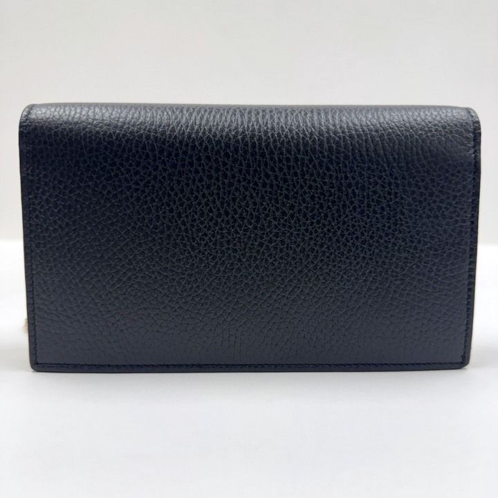 Gucci Interlocking Chain Wallet Black Leather Gold — view 2