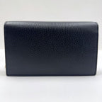 Gucci Interlocking Chain Wallet Black Leather Gold — view 2