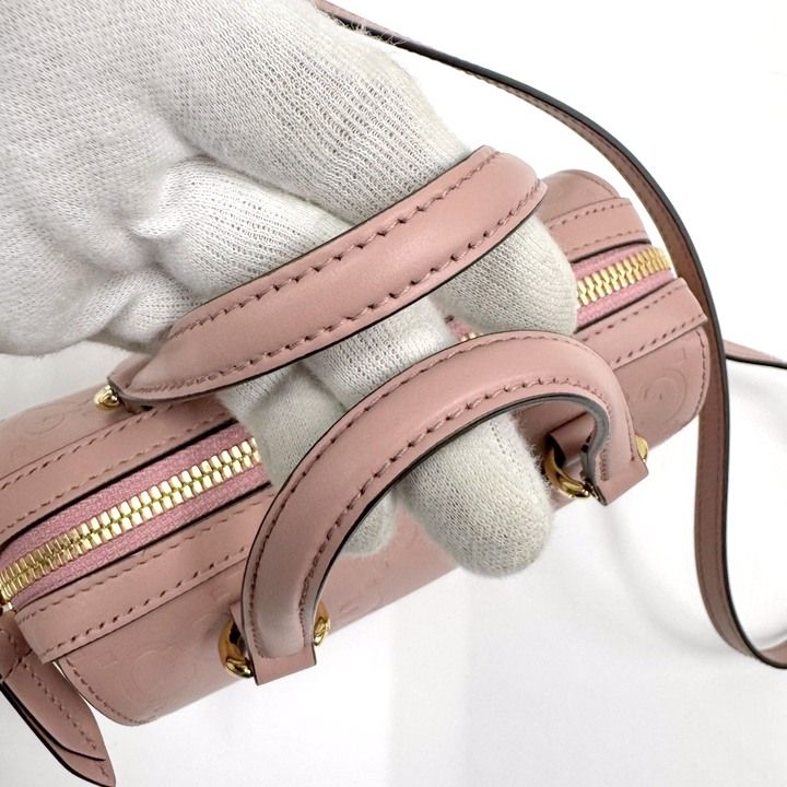 Gucci GG Super Mini Handbag Pink Gold Leather — view 5