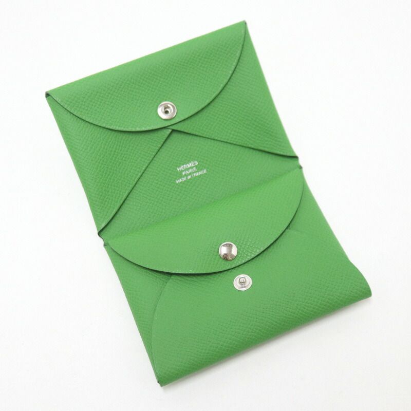 Hermes Calvi Duo Coin Case Epsom Yucca — view 5