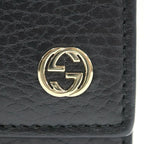 Gucci Bifold Wallet Interlocking Leather Black Gold — view 7