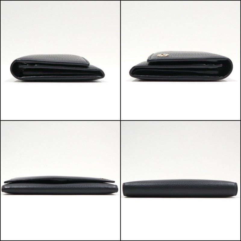 Gucci Bifold Wallet Interlocking Leather Black Gold — view 4