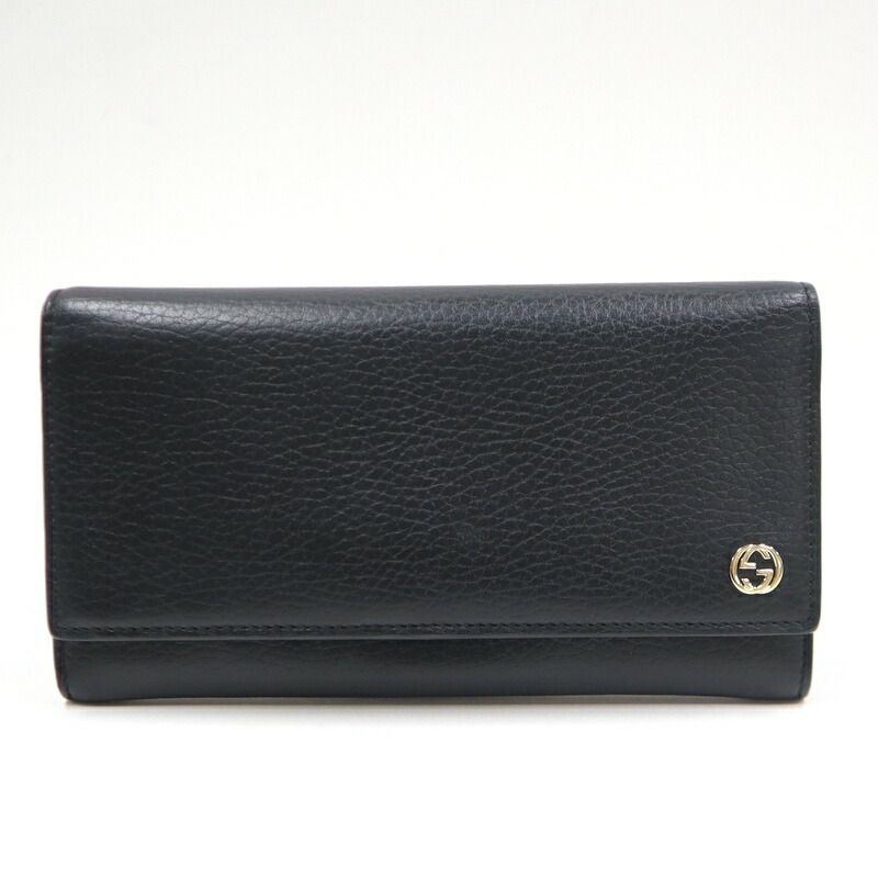 Gucci Bifold Wallet Interlocking Leather Black Gold — view 2