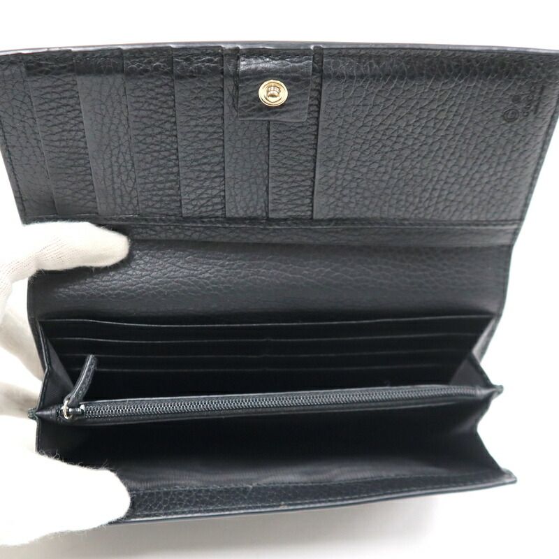 Gucci Bifold Wallet Interlocking Leather Black Gold — view 5
