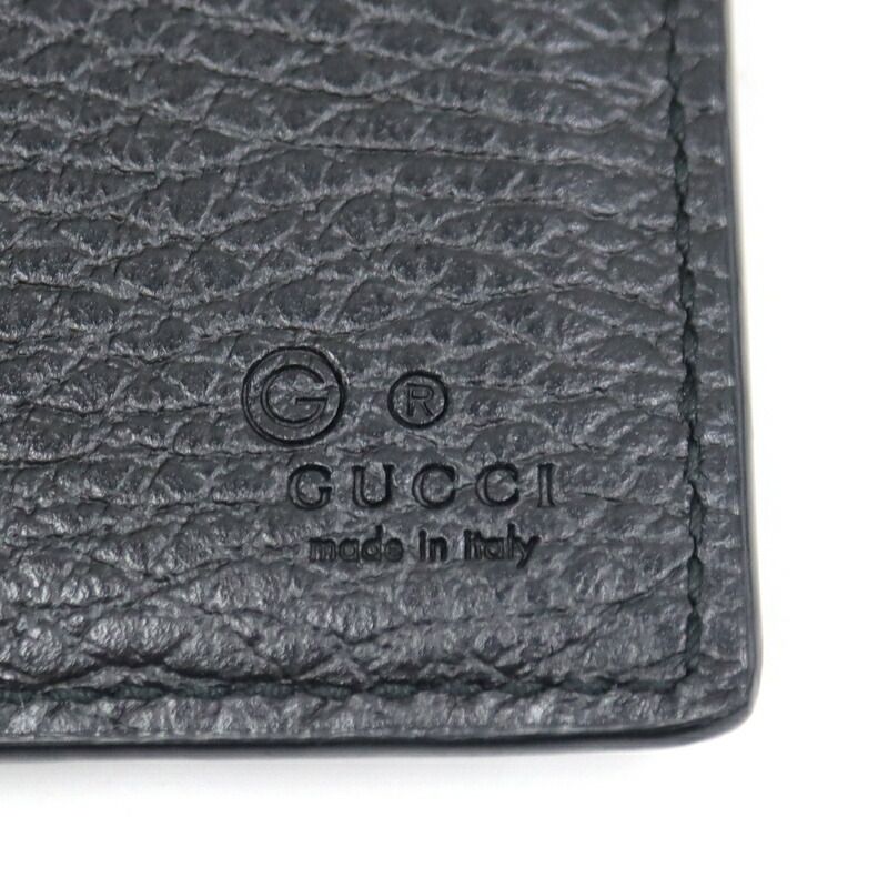 Gucci Bifold Wallet Interlocking Leather Black Gold — view 8