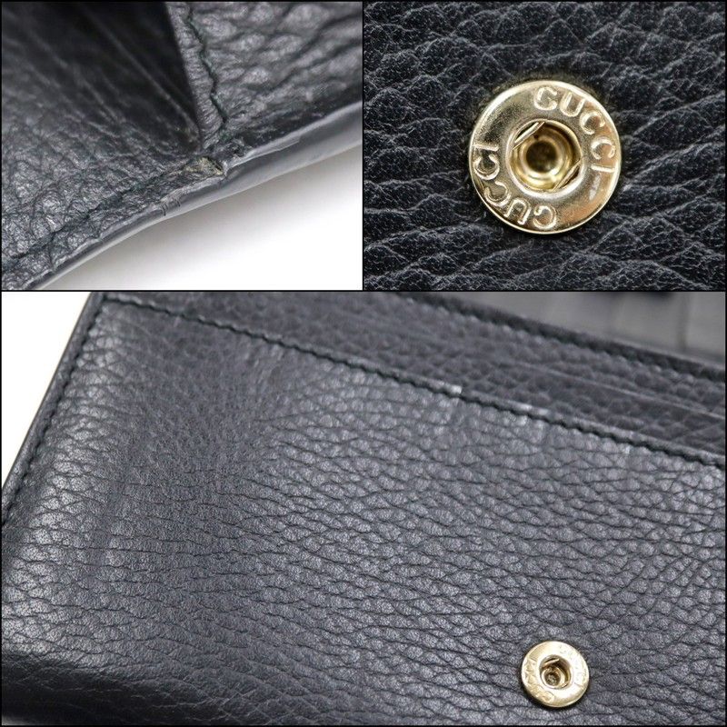 Gucci Bifold Wallet Interlocking Leather Black Gold — view 9