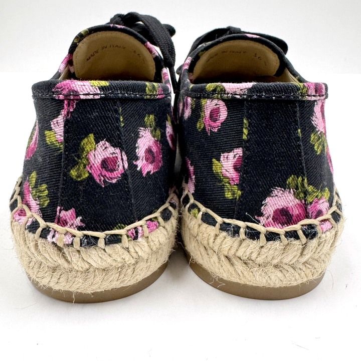 Prada Gabardine Espadrille Sneakers Black Pink Canvas 36.5 — view 3
