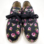 Prada Gabardine Espadrille Sneakers Black Pink Canvas 36.5 — view 2