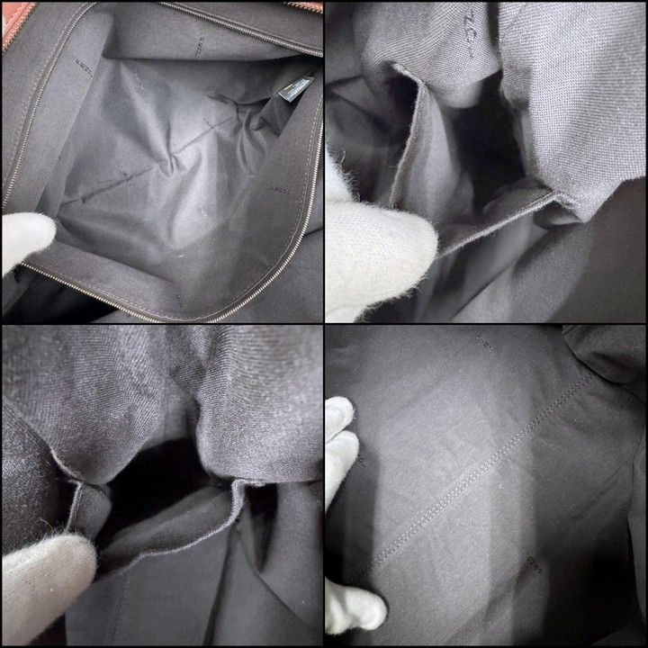 Fendi Pecan Tote Khaki Dark Pink Canvas Leather — view 8