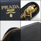 Prada Coin Case Leather Black Gold — view 6