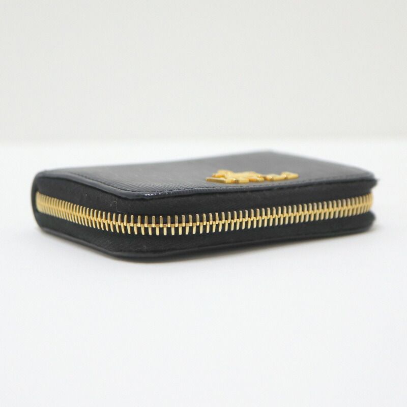 Prada Coin Case Leather Black Gold — view 3