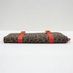 Fendi Handbag Leopard Print Canvas Leather Brown Red — view 4