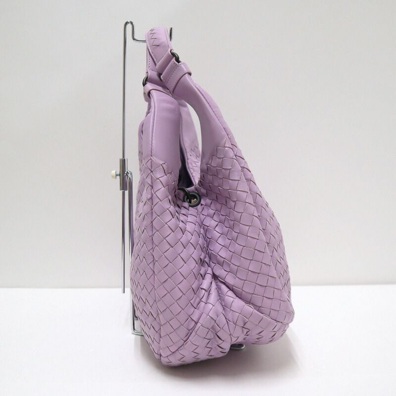 Bottega Veneta Campana Handbag Intrecciato Leather Purple — view 3