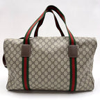 Gucci Large Duffle Boston Bag GG Supreme Beige Brown — view 2