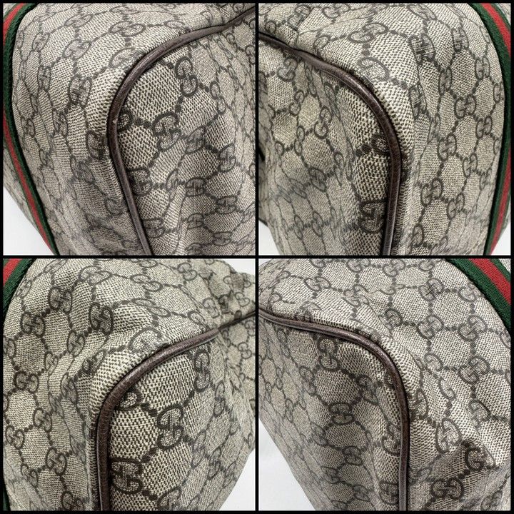 Gucci Large Duffle Boston Bag GG Supreme Beige Brown — view 4