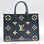 Louis Vuitton On The Go MM 2-Way Handbag Monogram Black Beige — view 2