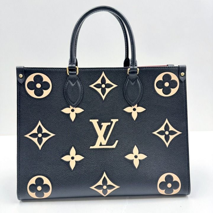 Louis Vuitton On The Go MM 2-Way Handbag Monogram Black Beige — view 2