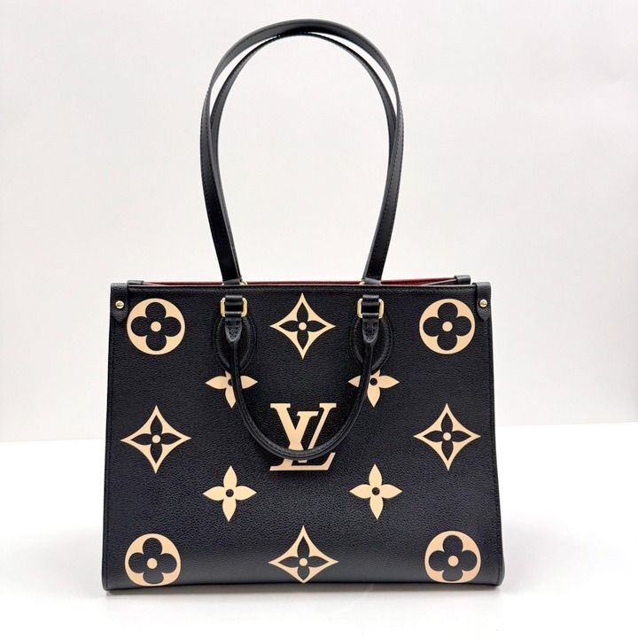 Louis Vuitton On The Go MM 2-Way Handbag Monogram Black Beige — view 4