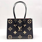 Louis Vuitton On The Go MM 2-Way Handbag Monogram Black Beige — view 4