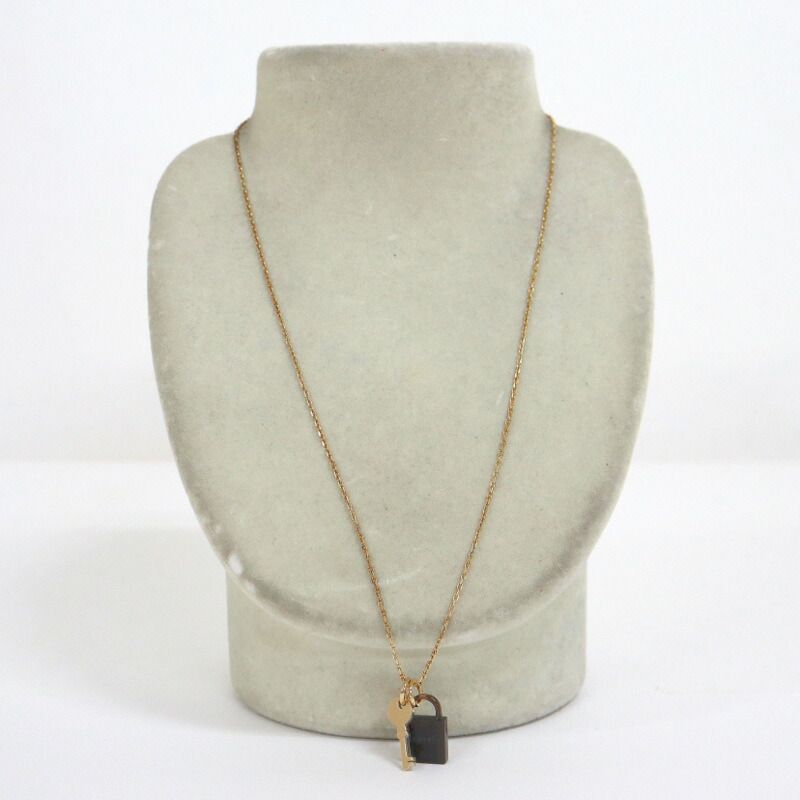 Hermes Amulet Padlock PM Necklace Buffalo Horn Gold Chain — view 6