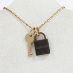 Hermes Amulet Padlock PM Necklace Buffalo Horn Gold Chain — view 3