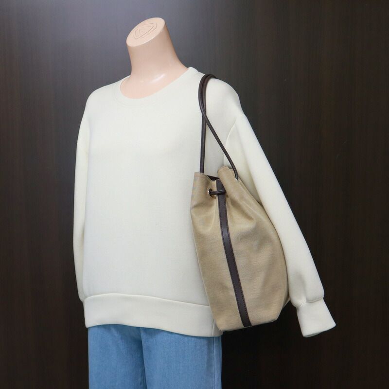 Gucci Shoulder Bag Canvas Beige Brown — view 9
