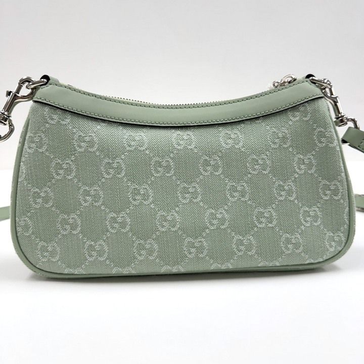 Gucci Ophidia Small Shoulder Bag Double GG Supreme Pearl Green Pale — view 3