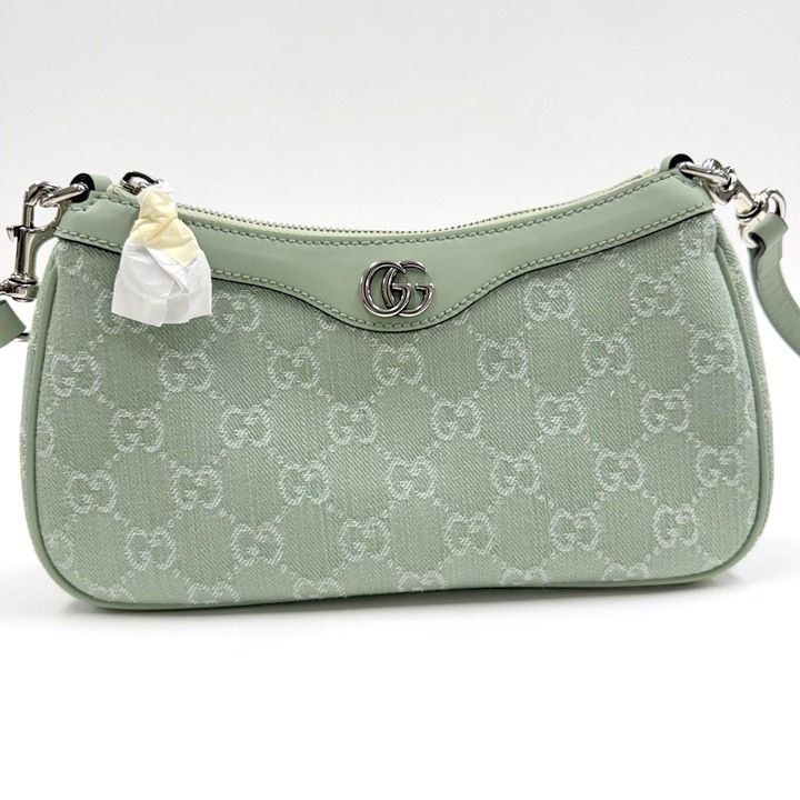 Gucci Ophidia Small Shoulder Bag Double GG Supreme Pearl Green Pale — view 2