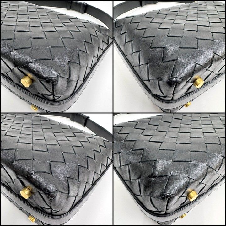 Bottega Veneta Mini Wallace Shoulder Bag Intrecciato Leather Black — view 4