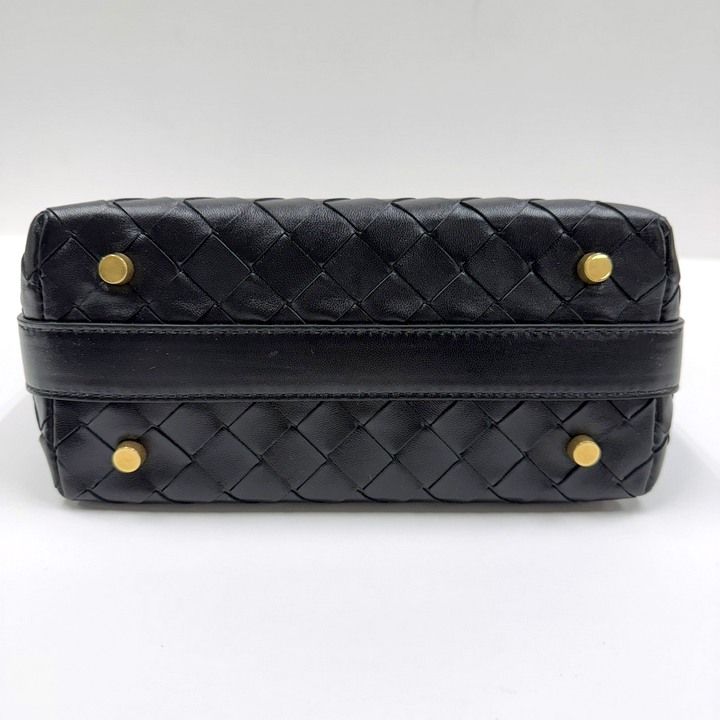 Bottega Veneta Mini Wallace Shoulder Bag Intrecciato Leather Black — view 3