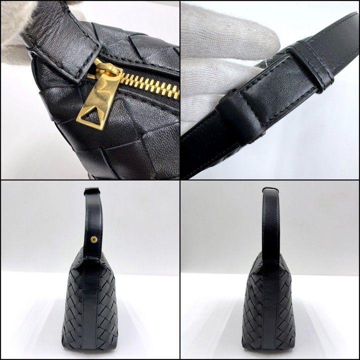 Bottega Veneta Mini Wallace Shoulder Bag Intrecciato Leather Black — view 5