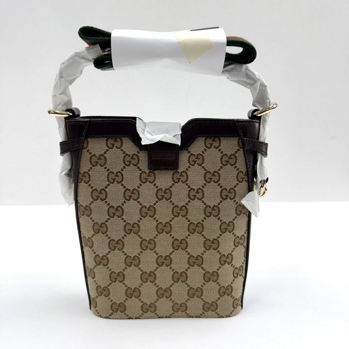 Gucci Mini Bucket Shoulder Bag GG Canvas Leather Sherry — view 2