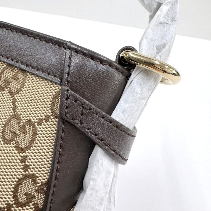 Gucci Mini Bucket Shoulder Bag GG Canvas Leather Sherry — view 6