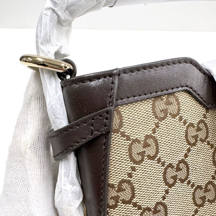 Gucci Mini Bucket Shoulder Bag GG Canvas Leather Sherry — view 5