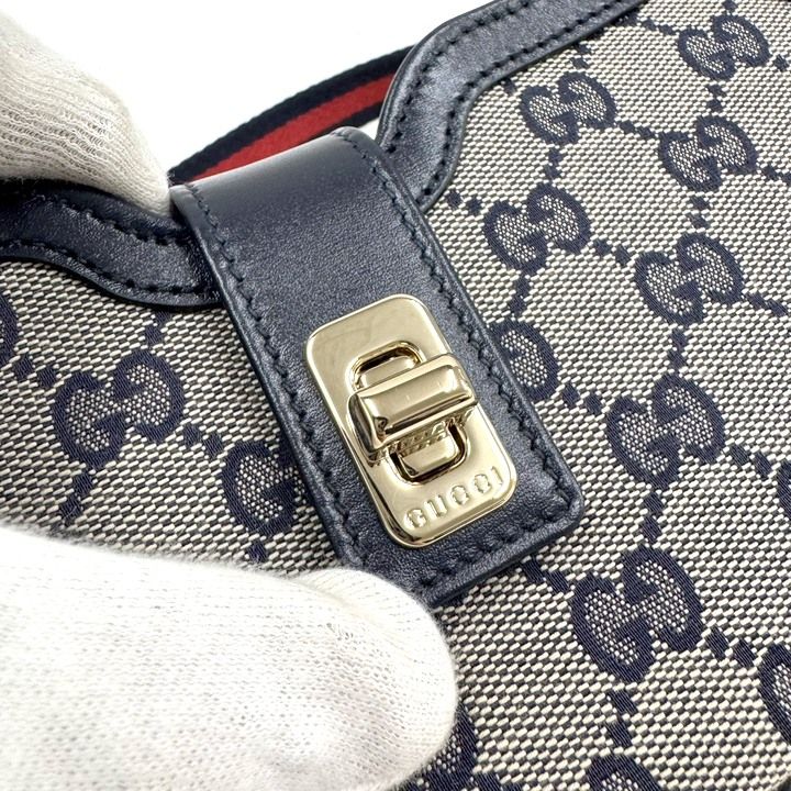 Gucci Moonside Mini Shoulder Bag GG Canvas Leather Sherry — view 3